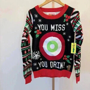 Tipsy Elves Women’s Ugly Christmas Sweater Drinking Game Multicolor Size S